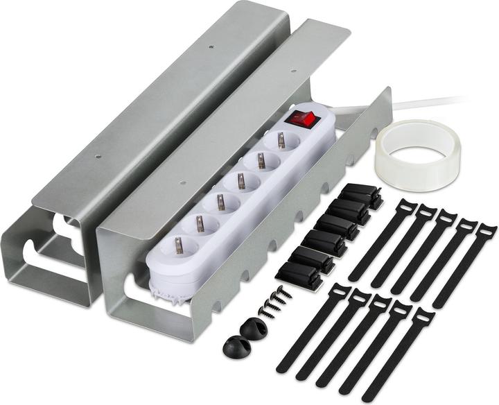 Relaxdays Kabelkanal für Schreibtisch 2er Set (Kabelkanal, 10 cm)