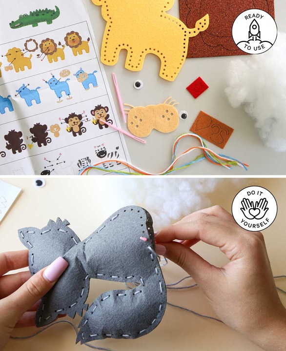 Immagine prodotto I Am Creative Set da cucito in feltro, set completo di animali
