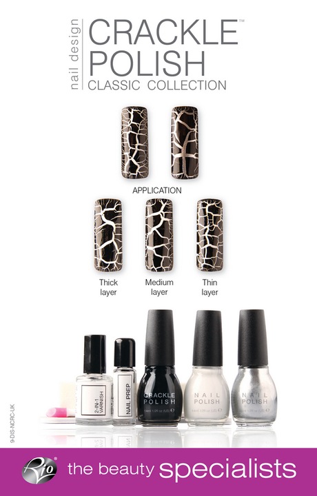 Productafbeelding Rio Crackle Nails Classic" ( NCRC) (Wit, Black, Zilver)