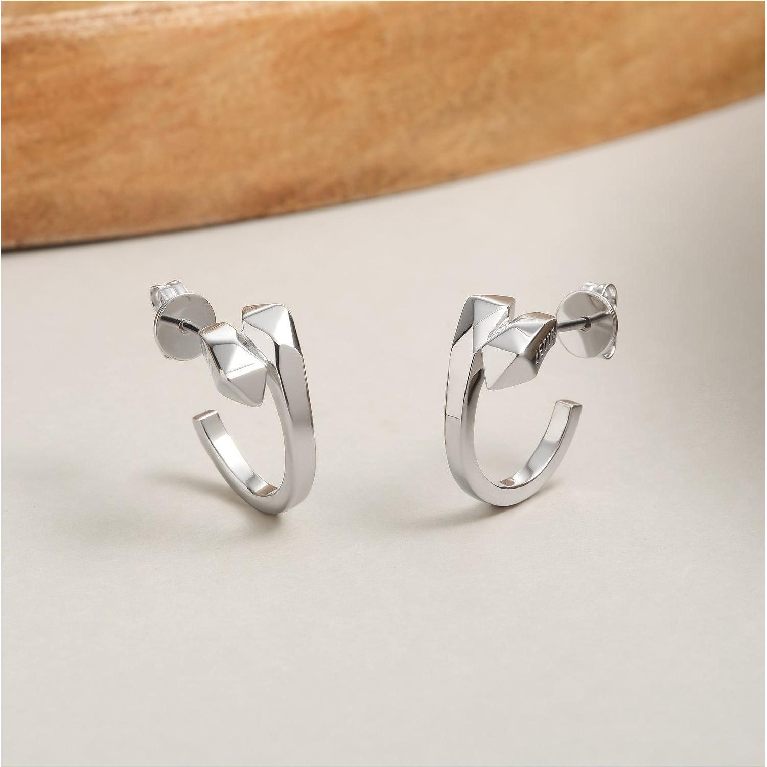 Thumbnail - Jette, Ohrringe, Creolen CHUNKY, (925er Silber)