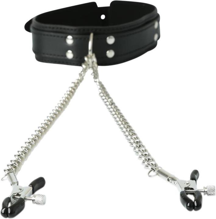 Actual product image Shots Collar with Nipple Clamps