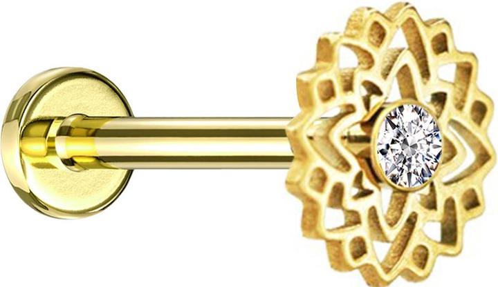 Image du produit Star Piercing Flared Tunnel noir tête de mort avec serpent à gauche (sans laiton, Acier chirurgical 316L)