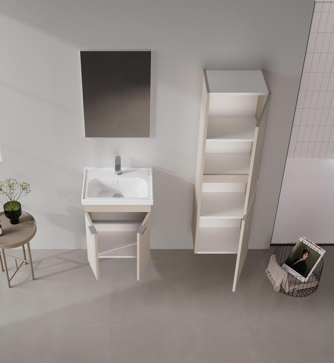 Produktbild Homitis Desna 50 Bathroom Cabinet With Sink & Mirror Set (2 Pieces)