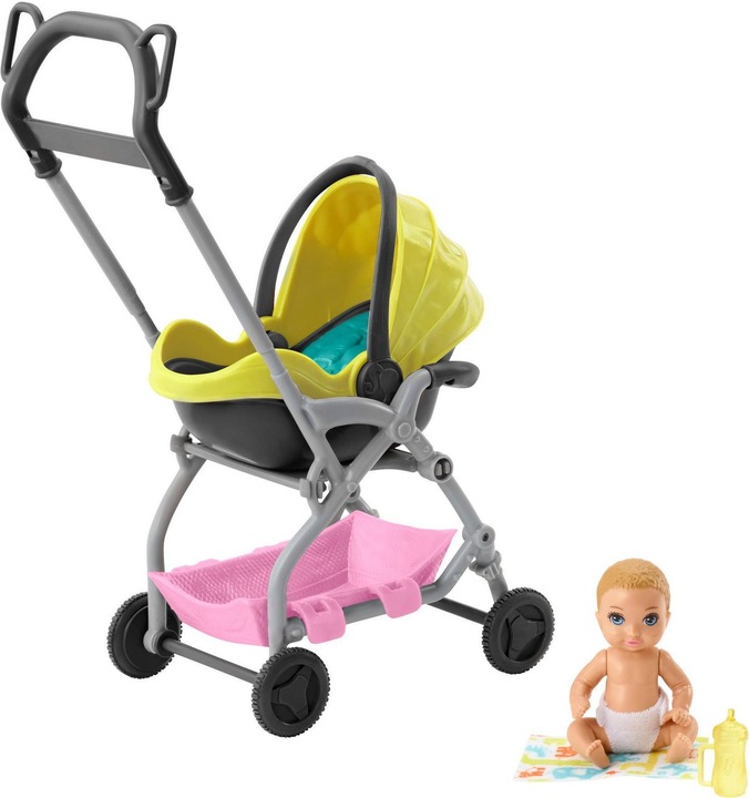 Immagine prodotto Barbie Skipper Babysitters Inc. bambola e set da gioco, bambolina con passeggino 2 in 1
