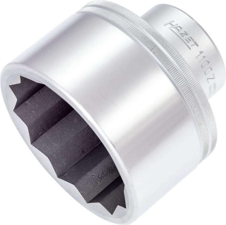 Actual product image HAZET Socket ∙ 12-point 1100Z-80 ∙ Square, hollow 25 mm (1 inch) ∙ Outside 12-point profile ∙ 80 mm… (80 mm)