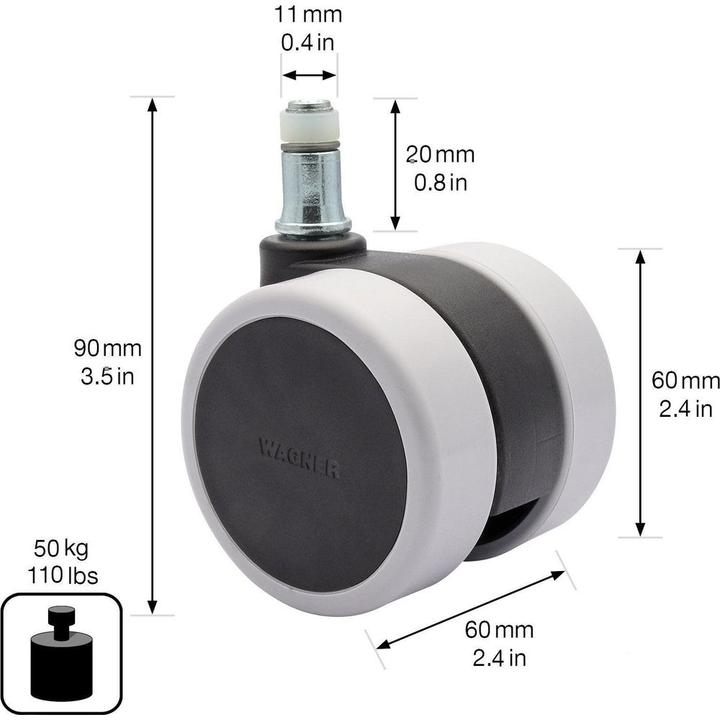 Produktbild Wagner System Drehstuhlrollen-Set