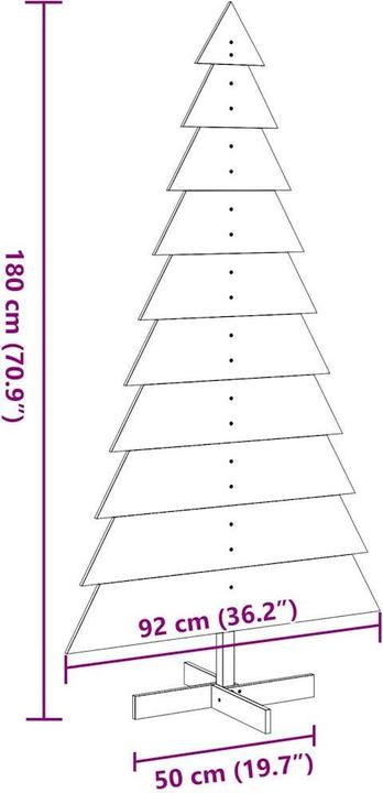 Actual product image VidaXL Christmas tree wood Christmas tree decoration wooden tree white 180cm solid pine wood