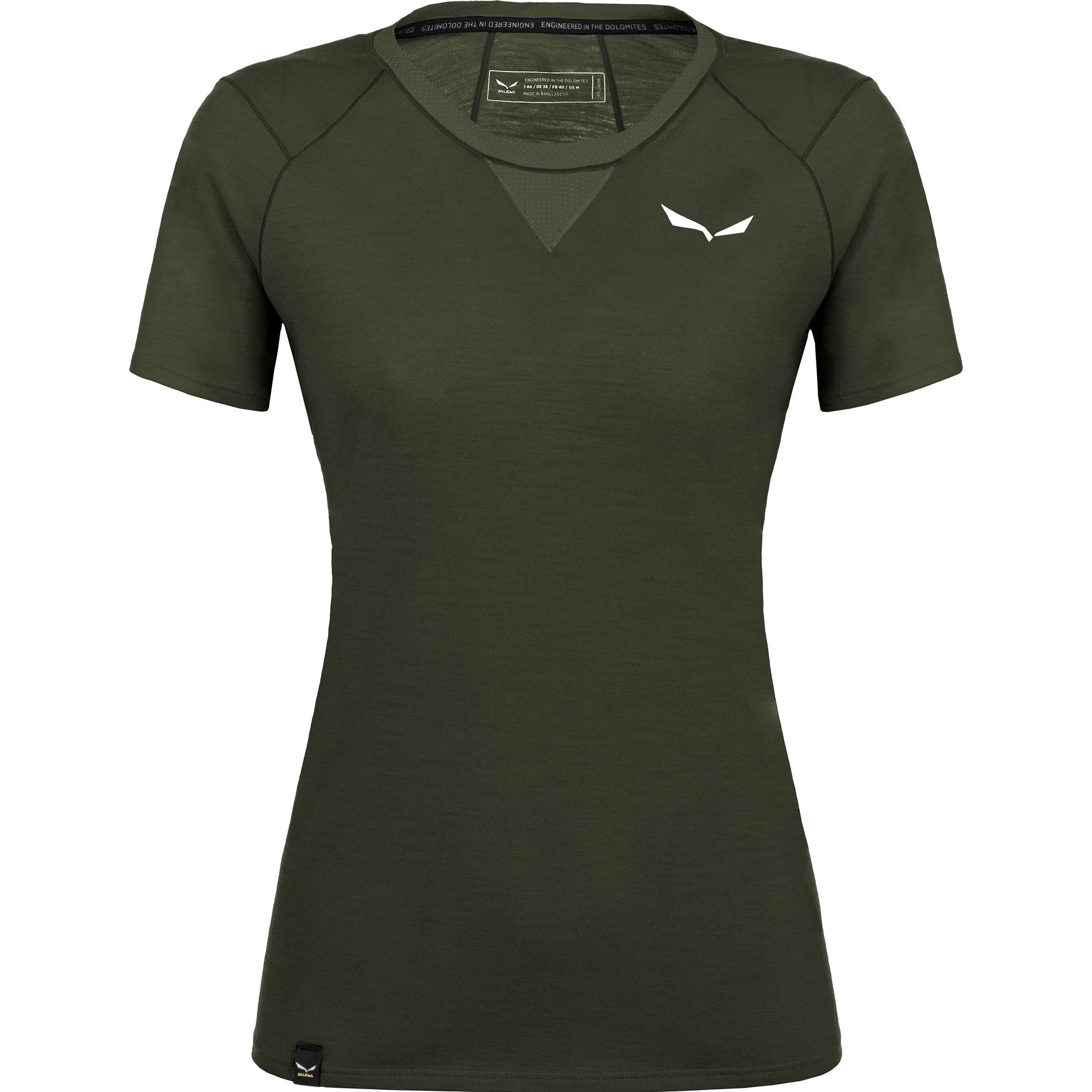 Salewa, Damen, Funktionsshirt, Agner Merino T-Shirt Da (40, 46), Grün, 46, 40