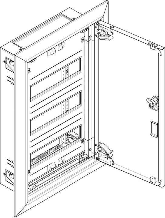 Produktbild ABN UK13 Flachverteiler UP/HW,110 mm tief,IP 30,SK II,1x3-reihig, Komplettschran (Gehäuse)