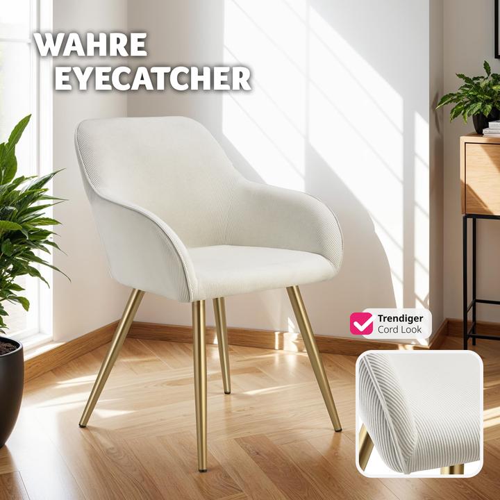 Actual product image tectake ChairMarilyn,corduroylook,upholstered