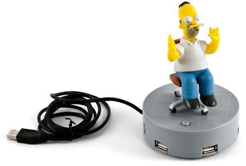 Actual product image ZLTD Simpsons USB hub 4-way with sound Homer Simpson