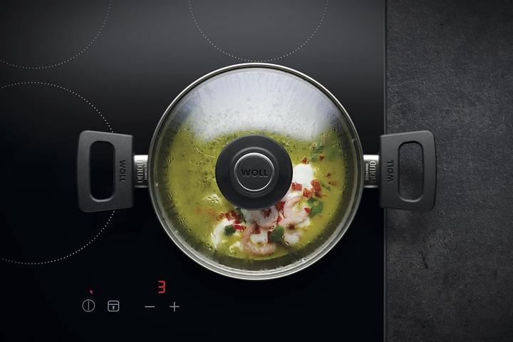 Actual product image Woll 120ILL Pot with glass lid Titanium Nowo (Frying pan, Pot, Cast iron, 20 x 12 cm)