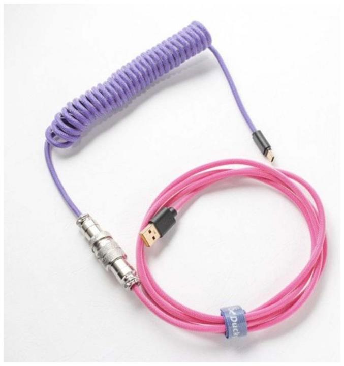 Actual product image Ducky Premicord Joker Spiral Cable, USB Type C to Type A (1.80 m, USB 2.0)