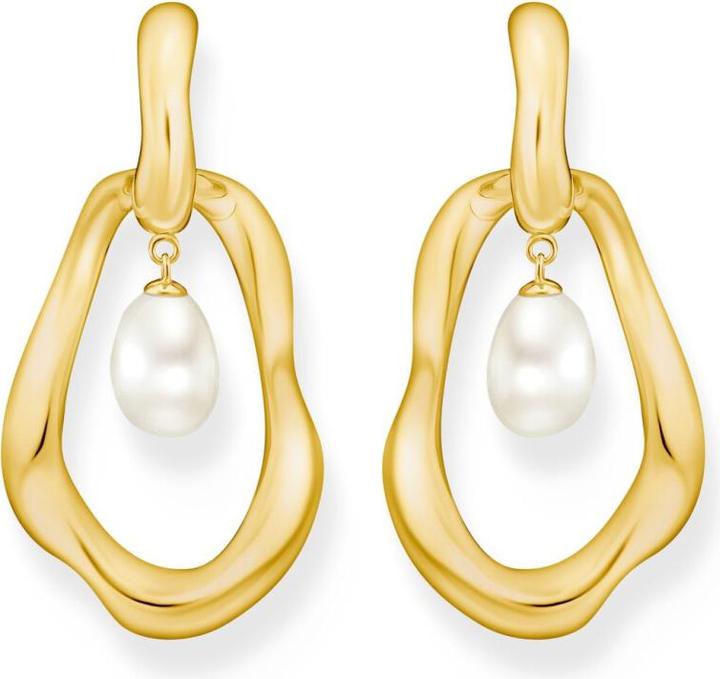 Image du produit Thomas Sabo Creolen mit Perlen Anhänger Natural Beauty vergoldet (Argent 925)