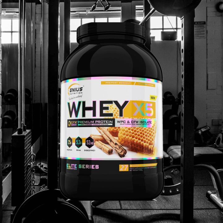 Actual product image Genius Nutrition Whey-X5 (Vanilla Honey, 900.90 g)