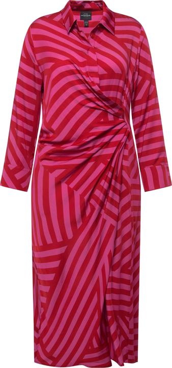 Produktbild Ulla Popken Maxikleid, Streifenmix, Hemdkragen, Langarm, Lyocellmix (50, 52)