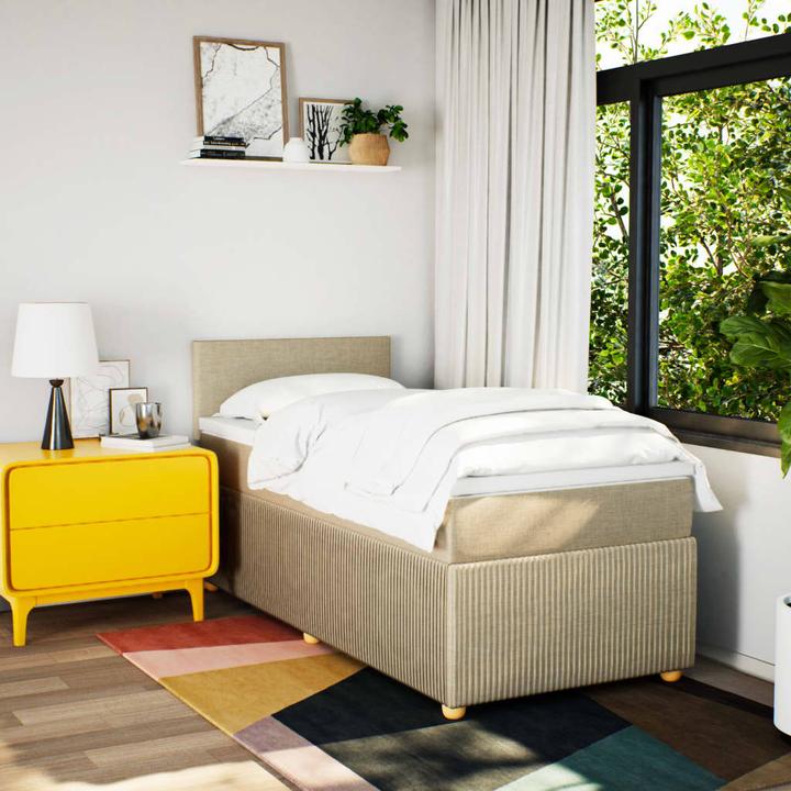 Produktbild VidaXL Bo x springbett mit Matratze 90 x 190 cm Stoff (90 x 190 cm, 90 x 190 cm)