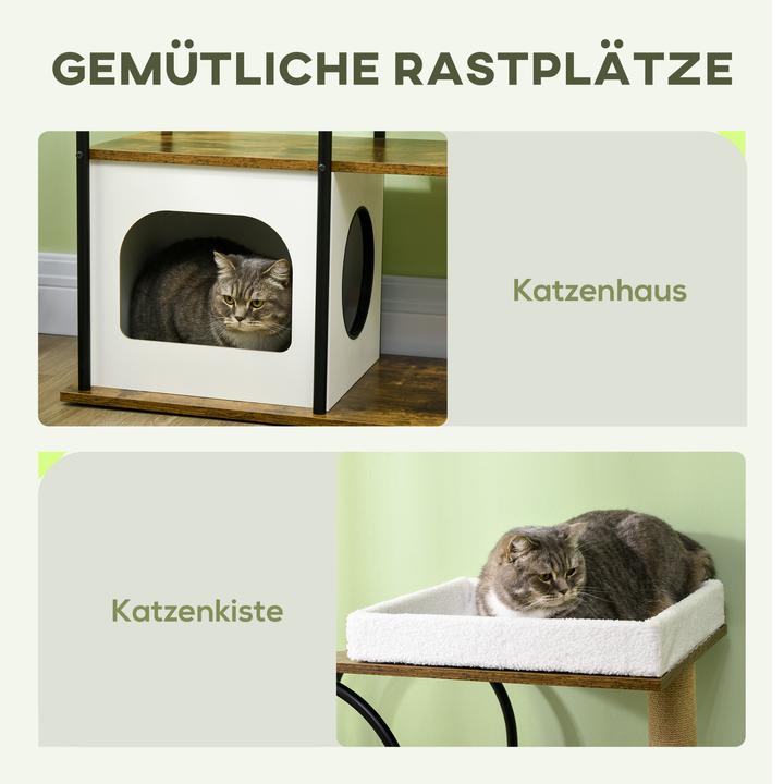 Actual product image PawHut Scratching post (118.50 cm, Rustic-brown+white)