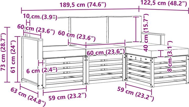 Produktbild vidaXL Outdoor-Sofa