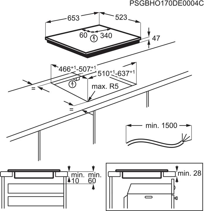 Nährwerte und Zutaten Electrolux GK65TSF (57.60 cm, Glaskeramik Kochfeld)