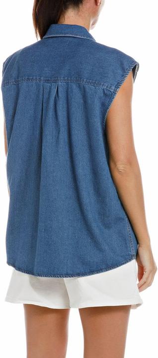 Immagine prodotto Replay Camicia di jeans a maniche corte con design fresco e mix cotone-lino (M)