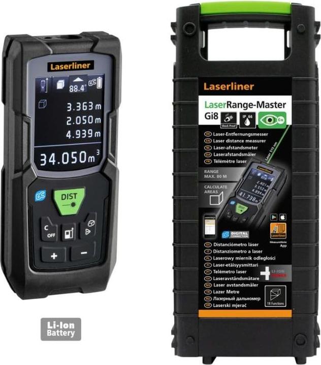 Produktbild Laserliner 080.848A LaserRange-Master Gi8 Pro Laser-Entfernungsmesser (80 m, 515 nm)