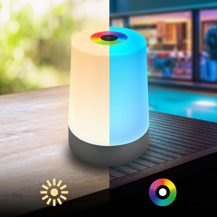 Produktbild Briloner Akku RGB+W LED Tischleuchte, Anthrazit (280 lm)