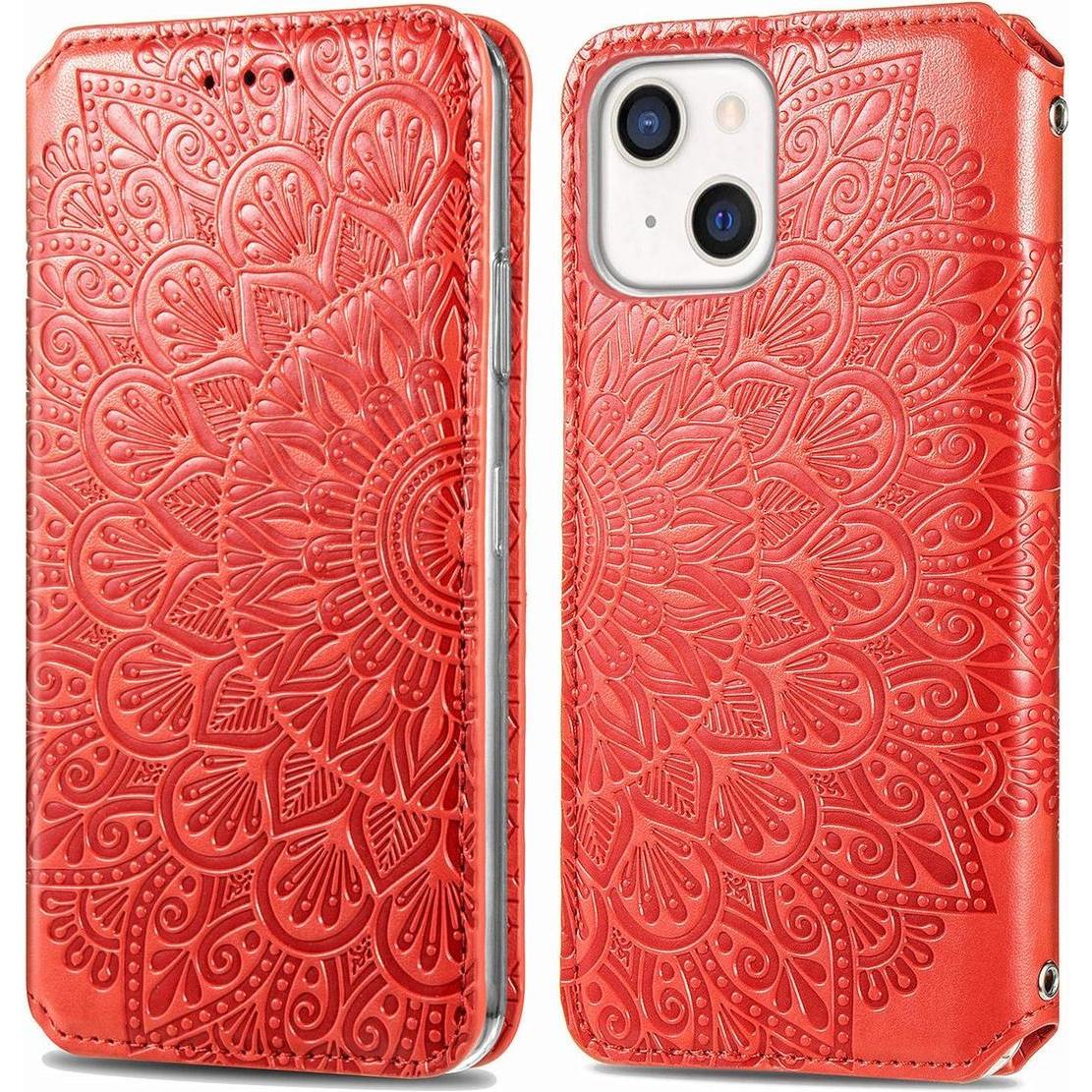 König Design Hülle Handy Schutz für Apple iPhone 13 mini Case Cover Tasche Etuis Bumper Rot (Apple iPhone 13 mini), Smar...