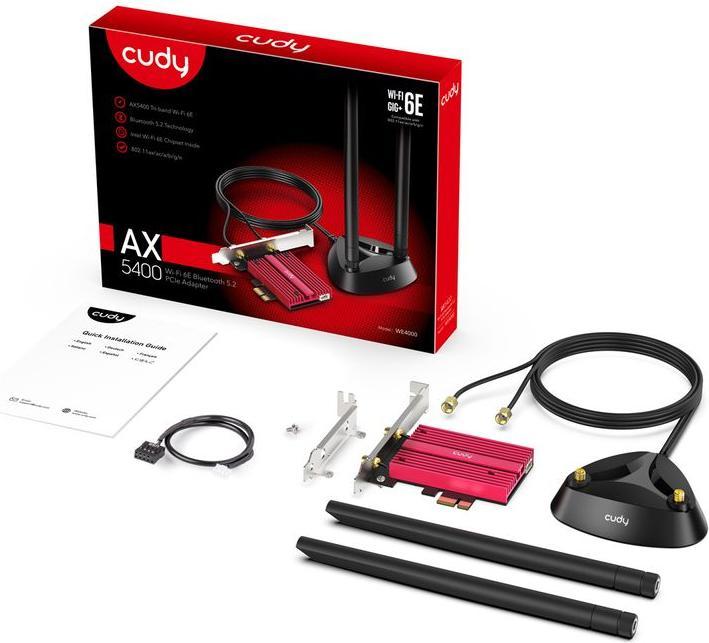 Actual product image Cudy WE4000 network card Internal WLAN / Bluetooth (Mini PCI Express)
