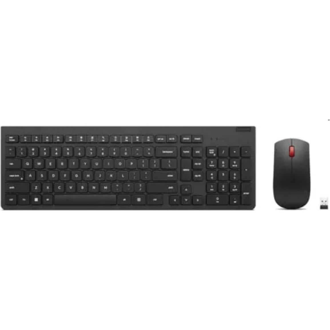 Lenovo Essential Wireless Combo Keyboard & Mouse Gen2 Black German 129 (DE, Kabellos), Tastatur, Sch