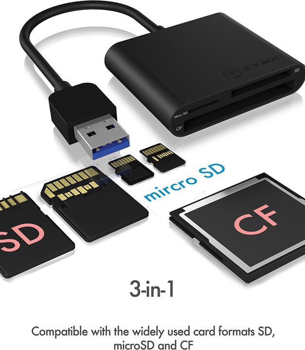 Produktbild Icy Box IB-CR301-U3, USB3.0 Multi-Kartenl. (USB 3.0)