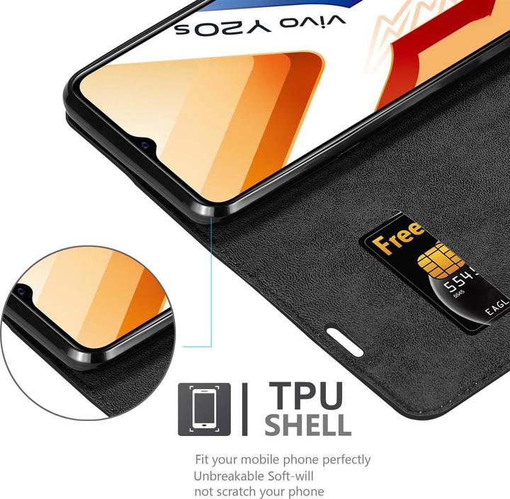 Actual product image Cadorabo Book Invisible Magnet Cover (Vivo Y20s)