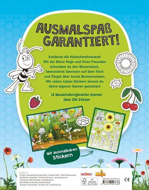 Actual product image Ravensburger Mein Ausmalstickerbuch Die Biene Maja – Grosses Buch mit über 250 Stickern, viele