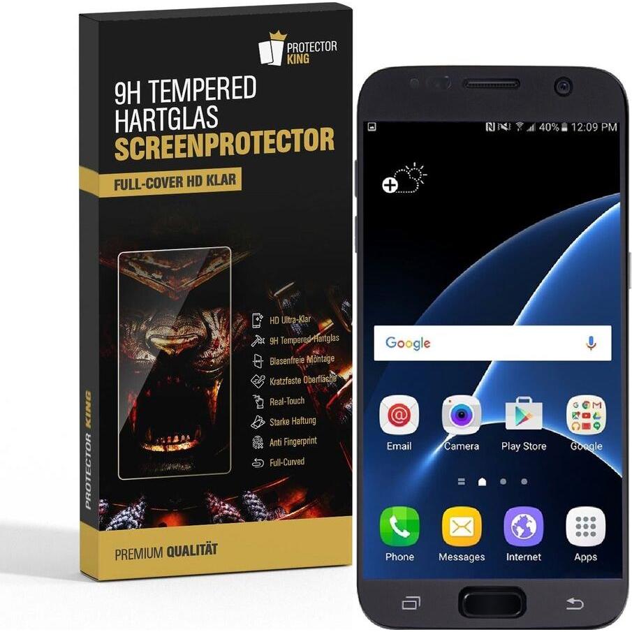 Protectorking 6x echtes Tempered 9H Panzerhartglas 3D KLAR (6 Stück, Samsung Galaxy S7), Smartphone Schutzfolie