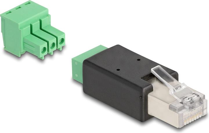 Actual product image Delock RJ45 plug to terminal block adapter 3 pin 2-piece (Network cable plug)
