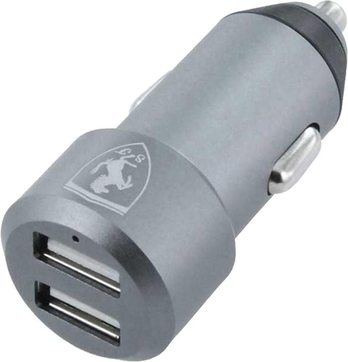 Ferrari Car Charger 2 USB Ports Silver 4.8A Fast Charge