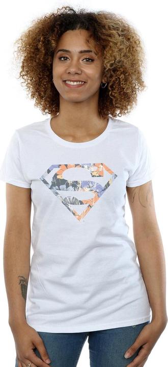 Actual product image Womens/Ladies Superman Floral Logo 2 Cotton T-Shirt (S)