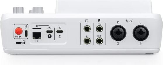 Produktbild RØDE Rodecaster Duo Weiss mit Podmic Weiss und Kabel (Studio- und Livemixer)