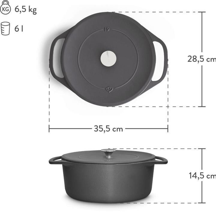 Produktbild Springlane Cocotte Clara 6L (28 cm, Bräter + Schmortopf, Gusseisen)