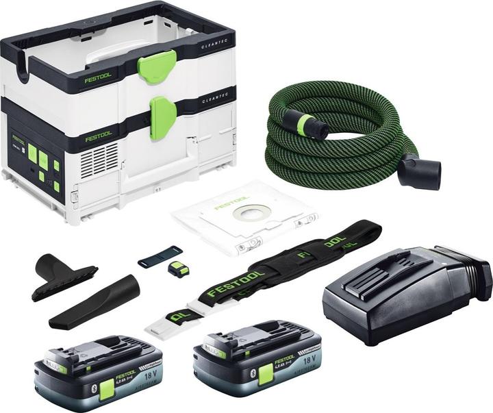 Actual product image Festool CTLC SYS Cordless Mobile Dust Extractor 36V (2x 18V) Dust Class L + 2x Batteries 4.0 Ah +