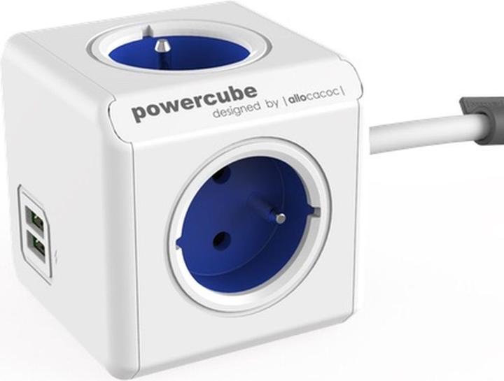 Image du produit Allocacoc PowerCube Extended, unité de distribution d'énergie avec ports USB, 3 prises type E, 1,5m (3x, Type 13, 1.50 m)