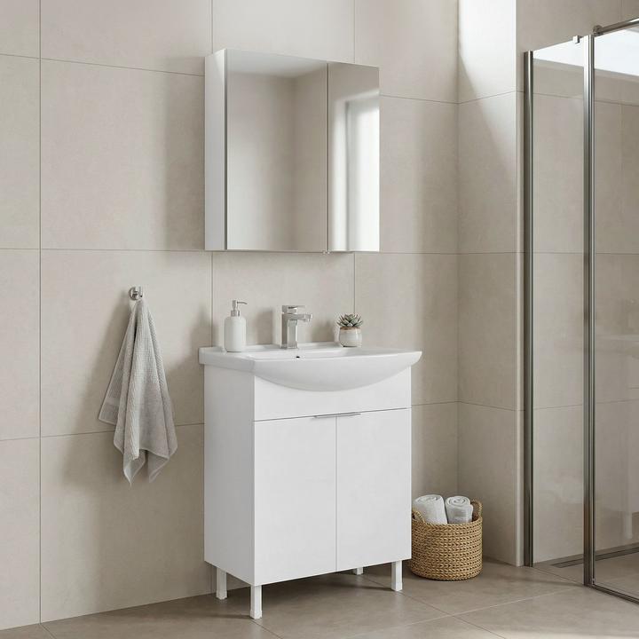 Produktbild Homitis Purus 65 Bathroom Cabinet With Sink & Mirror Set (2 Pieces)