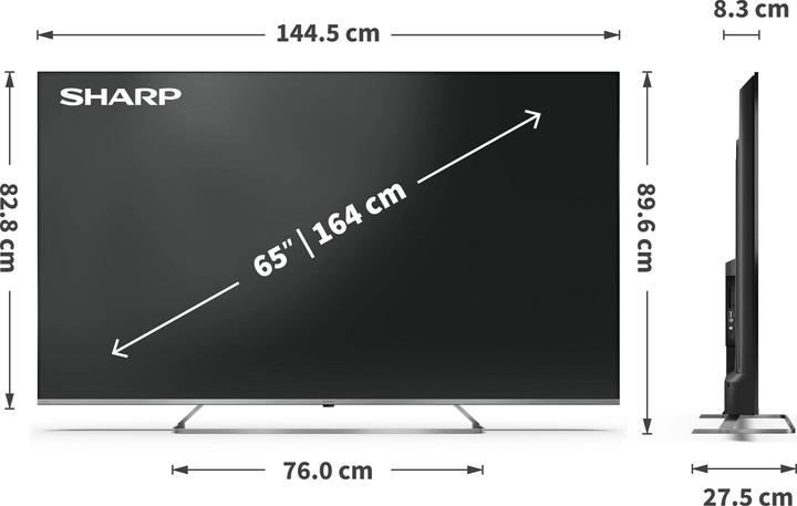 Actual product image Sharp 65 JP7465E QLED Mini LED TV (65", Mini-LED, QLED, 4K, 2025)