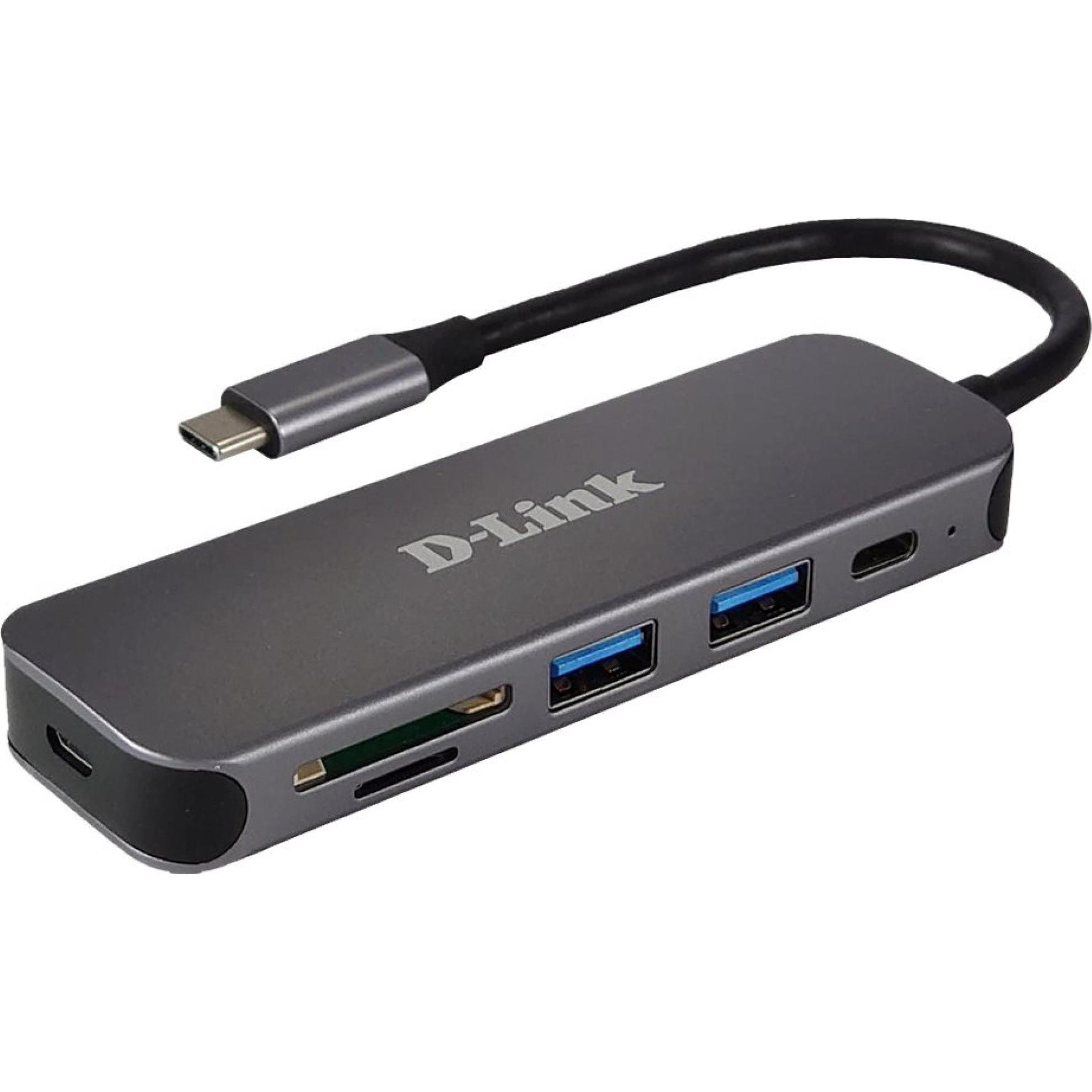 Thumbnail - D-Link DUB-2332, USB tipo-C, RJ-45, USB 3.2 Gen 1 (3.1 Gen 1) Type-A, 5000 Mbit/s, Grigio, Dati, Vel (USB-C, 4 Ports), D...
