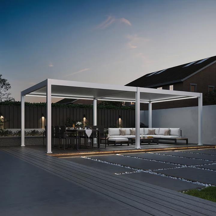 Immagine prodotto Weide elektrische Pergola 4x8m Weiss mit LED (800 cm, 400 cm)
