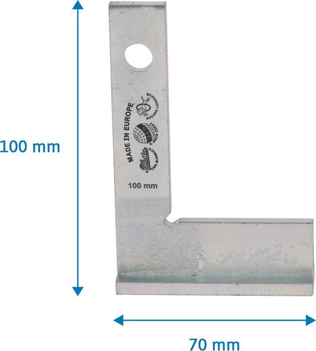 Produktbild Dönges Schlosserwinkel mit Anschlag, 100 x 70 mm