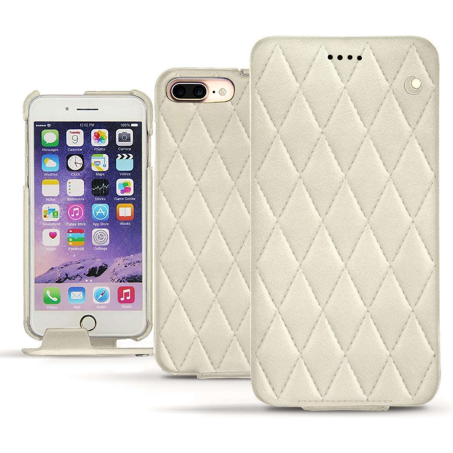 Noreve Lederschutzhülle vertikal (Apple iPhone 7 Plus), Smartphone Hülle, Weiss