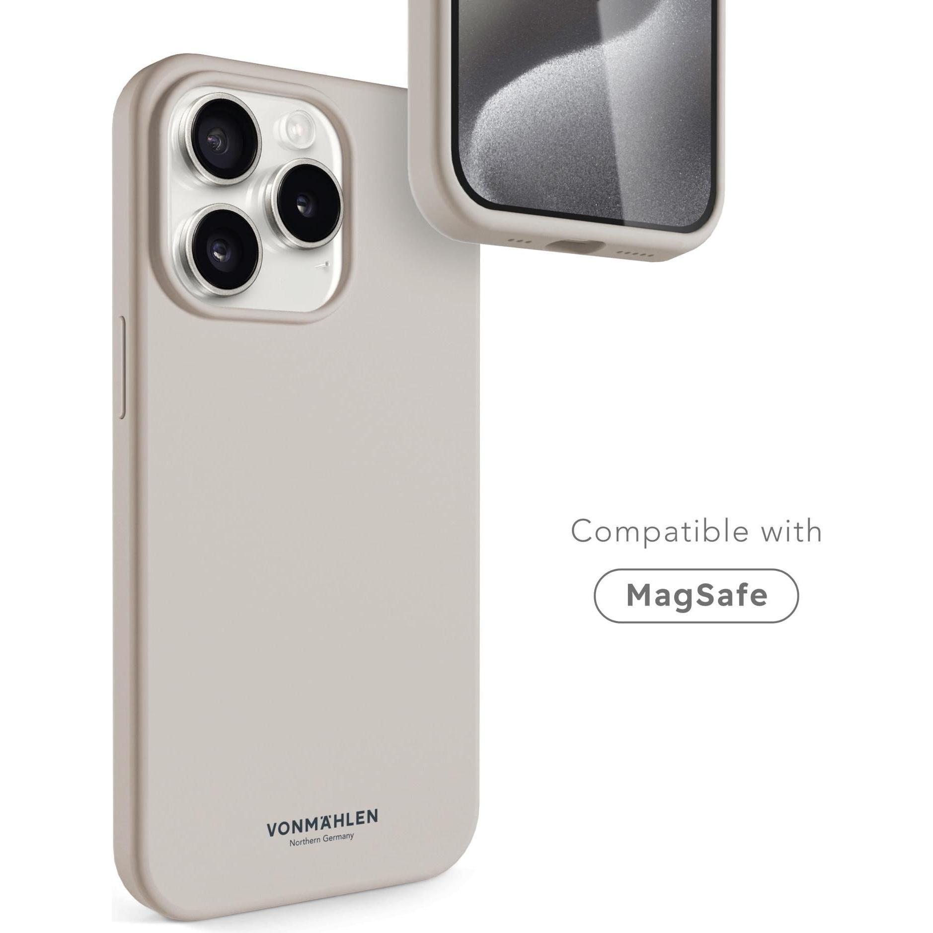 Thumbnail - Vonmählen Eco Silicone Case for iPhone 15 Pro - Cream (Apple iPhone 15 Pro), Smartphone Hülle, Beige