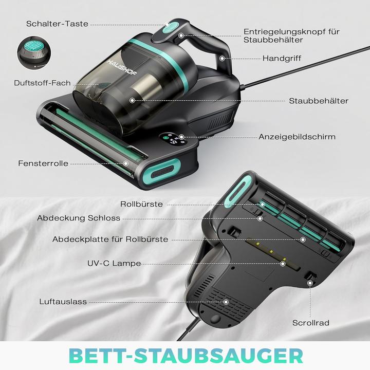 Produktbild Haushof Milbensauger mit UV Licht und Heissluft-Funktion