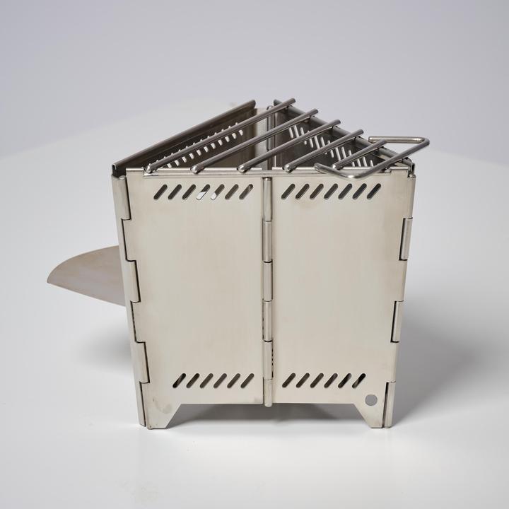 Image du produit Solognac Réchaud de camping pliable bois acier inoxydable